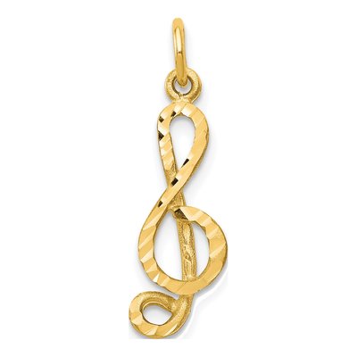 10K Yellow Gold Treble Clef Charm
