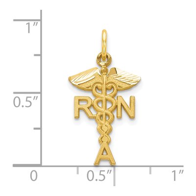 10K Yellow Gold RN Nurse Charm – view 4