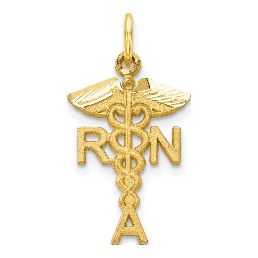 10K Yellow Gold RN Nurse Charm