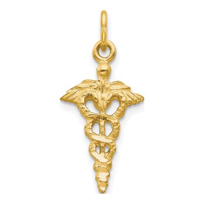 10K Yellow Gold Caduceus Pendant
