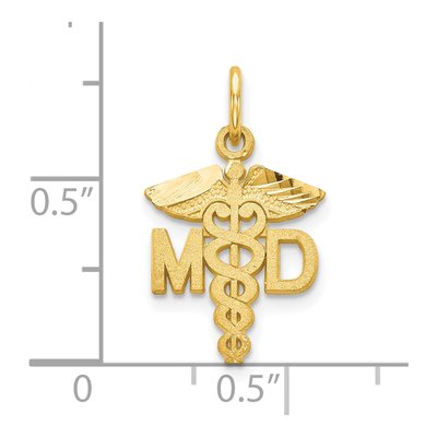 10K Yellow Gold MD Doctor of Medicine Charm – view 4