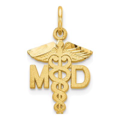 10K Yellow Gold MD Doctor of Medicine Charm