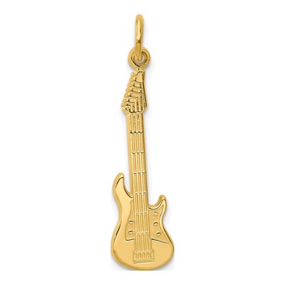 10K Yellow Gold Guitar Pendant