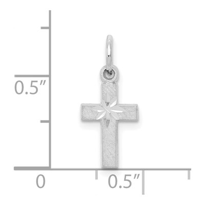 10K White Gold Small Cross Pendant – view 3