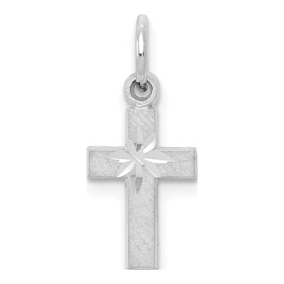 10K White Gold Small Cross Pendant