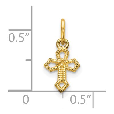 10K Yellow Gold Mini Cross Pendant – view 4