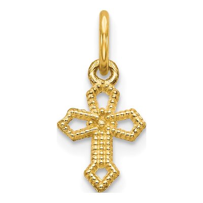 10K Yellow Gold Mini Cross Pendant