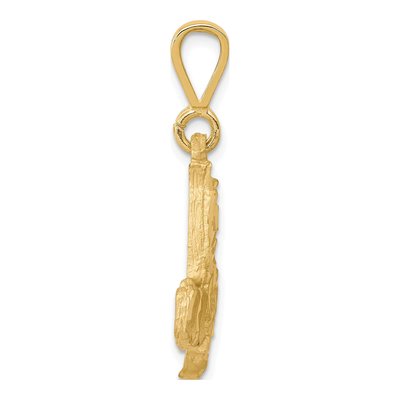 10K Yellow Gold Diamond-Cut Semi Truck Charm – view 3