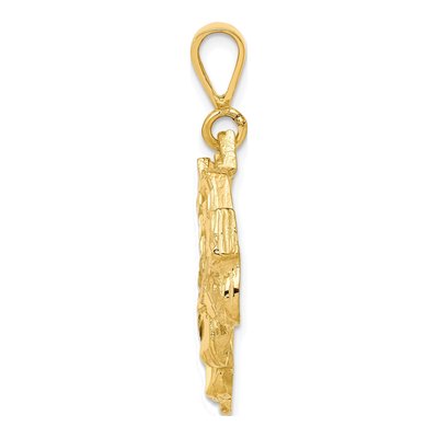 10K Yellow Gold Diamond-Cut Trailer Pendant – view 3
