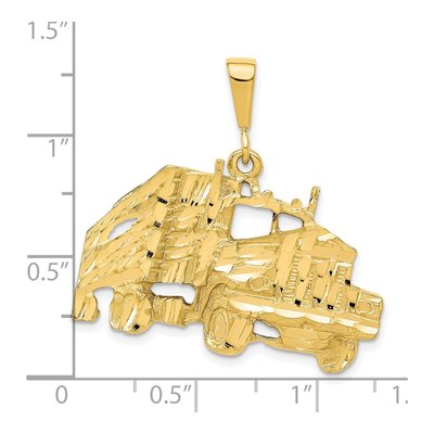 10K Yellow Gold Diamond-Cut Trailer Pendant – view 4
