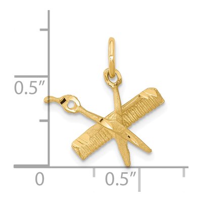 10K Yellow Gold Comb Scissors Pendant – view 4