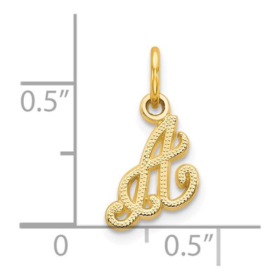 10K Yellow Gold Script Initial A Pendant – view 4