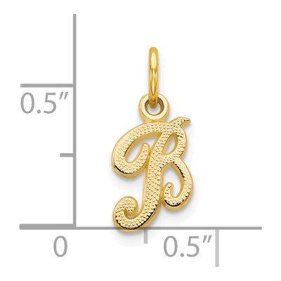 10K Yellow Gold Script Initial B Pendant – view 4