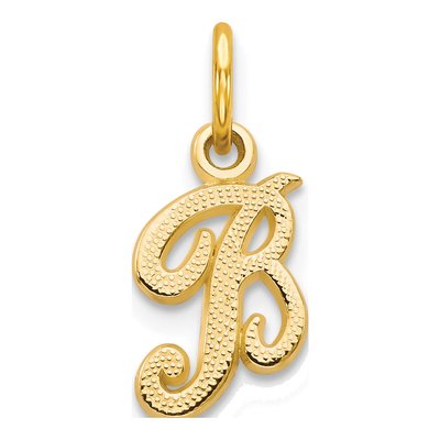 10K Yellow Gold Script Initial B Pendant