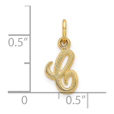 10K Yellow Gold Script Initial C Pendant – view 4