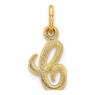 10K Yellow Gold Script Initial C Pendant