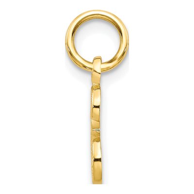 10K Yellow Gold Small Script Initial E Charm – view 3