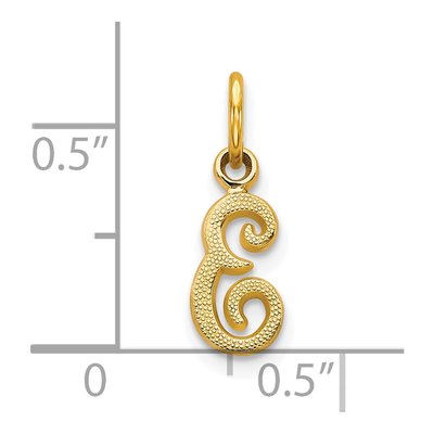 10K Yellow Gold Small Script Initial E Charm – view 4