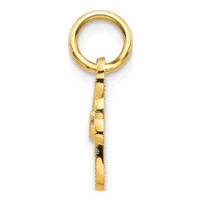 10K Yellow Gold Script Initial F Pendant – view 3