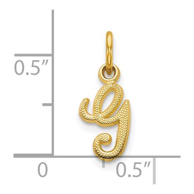 10K Yellow Gold Script Initial G Charm – view 4