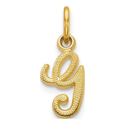 10K Yellow Gold Script Initial G Charm