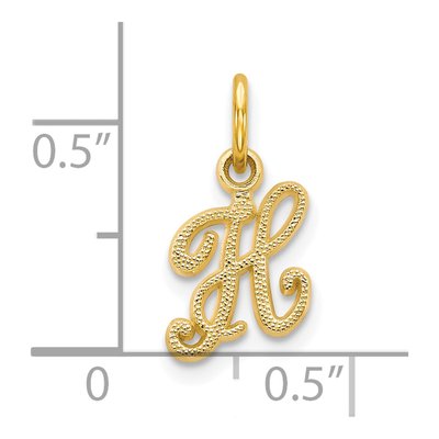 10K Yellow Gold Script Initial H Charm – view 4
