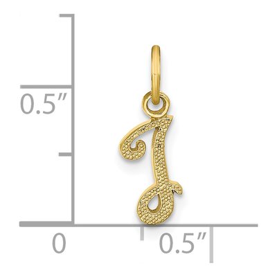 10K Yellow Gold Script Initial I Charm – view 5