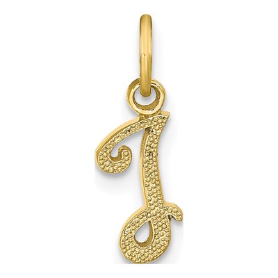 10K Yellow Gold Script Initial I Charm