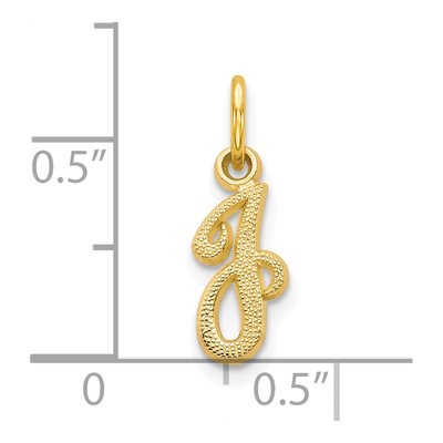 10K Yellow Gold Script Initial J Charm – view 4