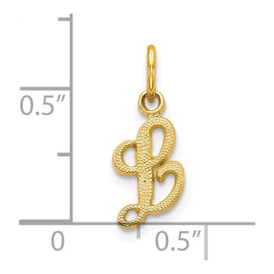10K Yellow Gold Script Initial L Pendant – view 4