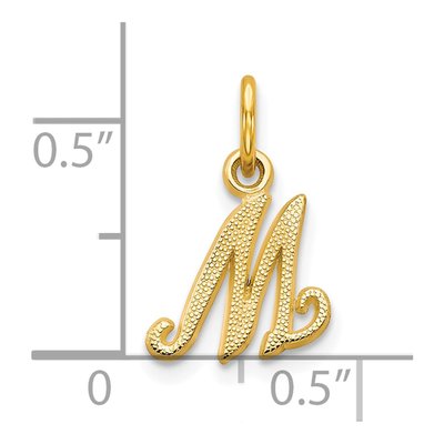 10K Yellow Gold Script Initial M Charm – view 4
