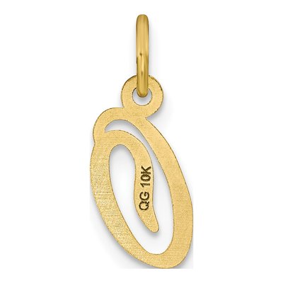 10K Yellow Gold Script Initial O Charm – view 4