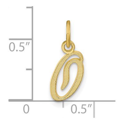 10K Yellow Gold Script Initial O Charm – view 5