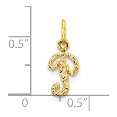 10K Yellow Gold Script Initial P Charm – view 4