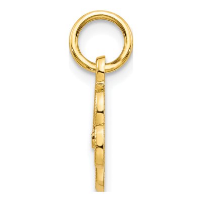 10K Yellow Gold Script Initial R Charm – view 3