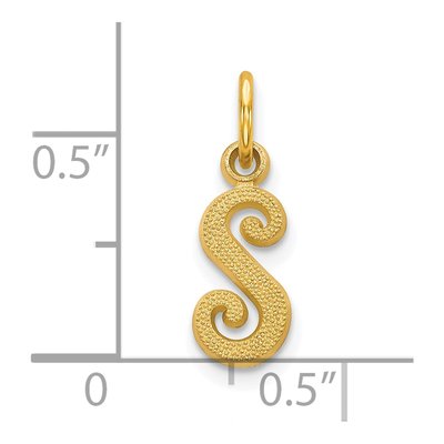 10K Yellow Gold Script Initial S Charm – view 4