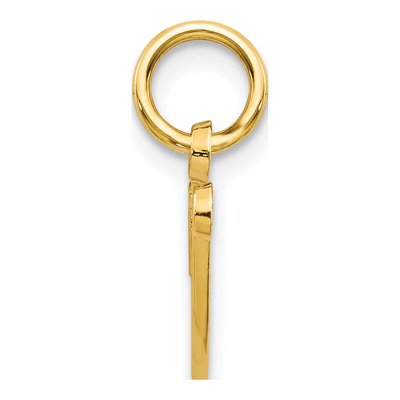 10K Yellow Gold Script Initial V Charm – view 3