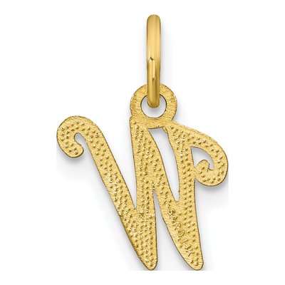 10K Yellow Gold Script Initial W Charm – view 4