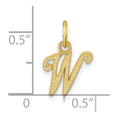 10K Yellow Gold Script Initial W Charm – view 5