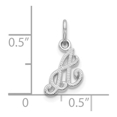 10K White Gold Script Initial A Pendant – view 3