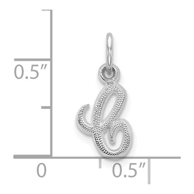 10K White Gold Script Initial C Pendant – view 3