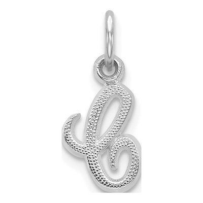 10K White Gold Script Initial C Pendant