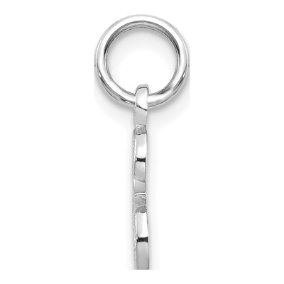 10K White Gold Script Initial E Pendant – view 3