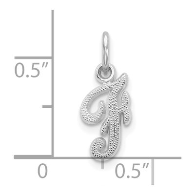 10K White Gold Script Initial F Pendant – view 4