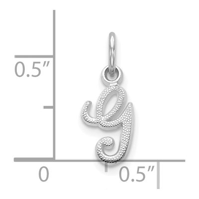 10K White Gold Script Initial G Pendant – view 3