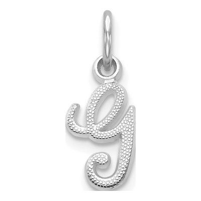 10K White Gold Script Initial G Pendant
