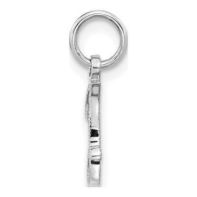 10K White Gold Script Initial I Charm – view 3