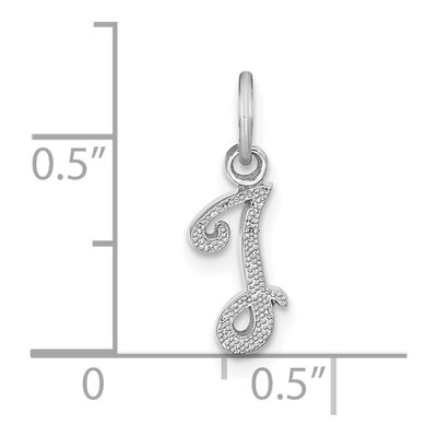 10K White Gold Script Initial I Charm – view 5