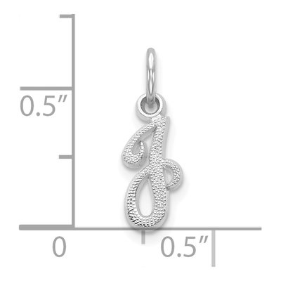 10K White Gold Script Initial J Pendant – view 4