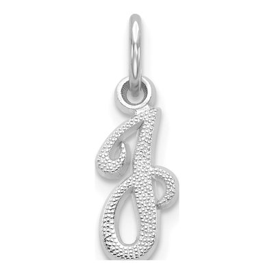 10K White Gold Script Initial J Pendant